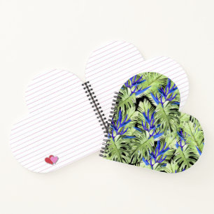 Cuaderno Plantas tropicales verdes y azules