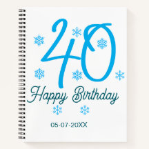 plantilla azul para cumpleaños 40 con nombre fecha