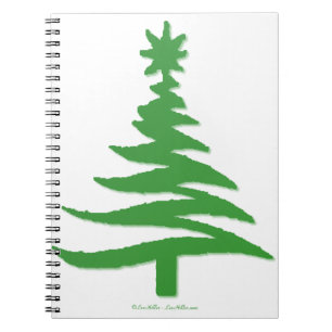 Cuaderno Plantilla de árbol de Navidad verde