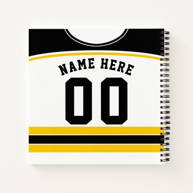 Cuaderno Plantilla de bloc de notas de Jersey de Hockey sob (Reverso)