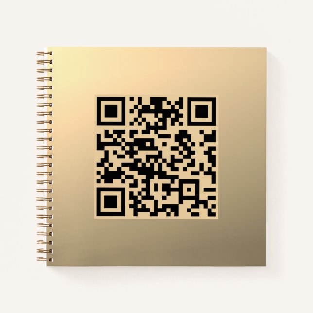 Cuaderno Plantilla de código QR editable al instante | Fals (Anverso)
