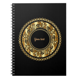 Cuaderno Plantilla de elegancia en negro y oro