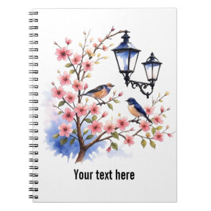 Cuaderno Plantilla de flores de cerezo