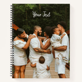 Cuaderno Plantilla de foto personalizada y texto personaliz