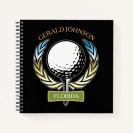 Cuaderno Plantilla de Golf Design Monograma Golfer