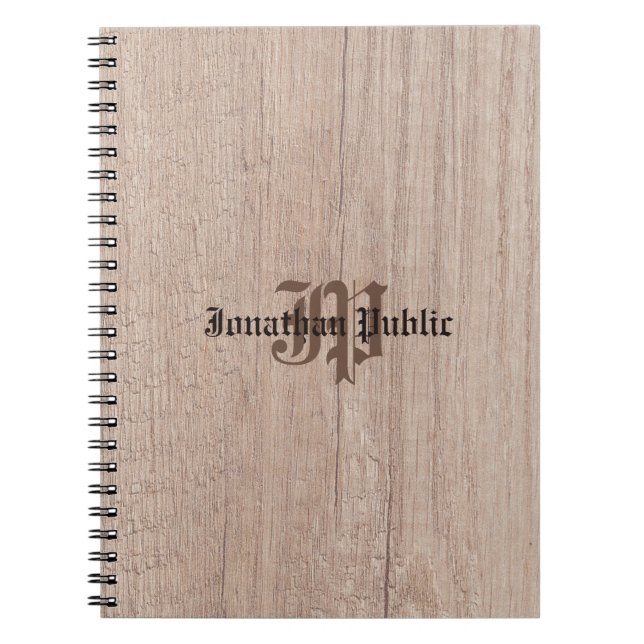 Cuaderno Plantilla de guión antiguo de la placa de madera m (Frente)
