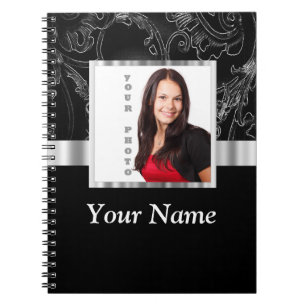 Cuaderno Plantilla de instagram barroca negra