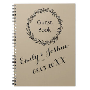 Cuaderno Plantilla de Kraft Rustic para libros de bodas