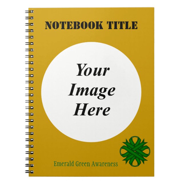 Cuaderno Plantilla de la cinta de opciones verde esmeralda  (Frente)