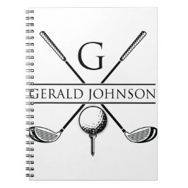 Cuaderno Plantilla de monograma de diseño de golf