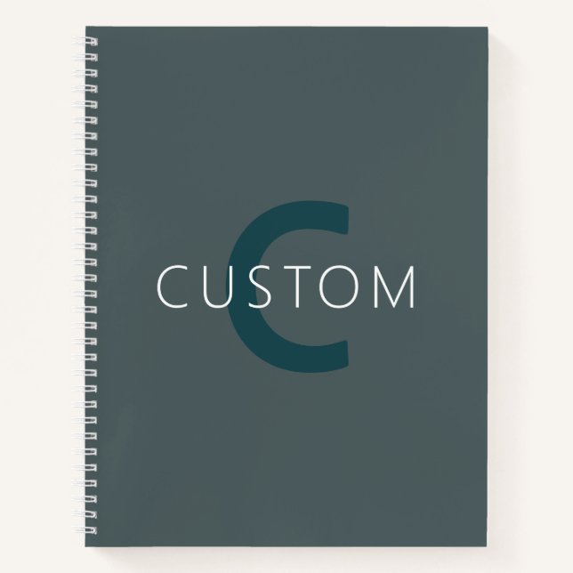 Cuaderno Plantilla de monograma de Personalizable elegante (Anverso)