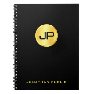 Cuaderno Plantilla de monograma elegante personalizada en n