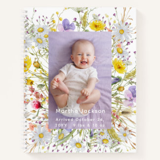 Cuaderno Plantilla de nombre de bebé con foto personalizada