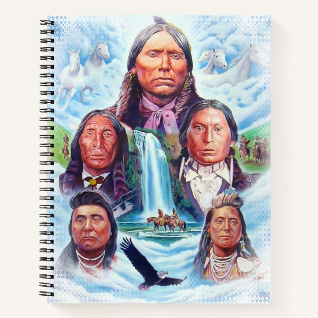 Cuaderno Plantilla de Personalizado de jefes indios nativos (Anverso)