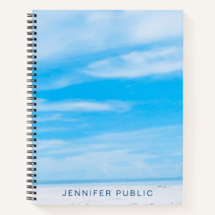Cuaderno Plantilla de Personalizado moderna de nubes blanca