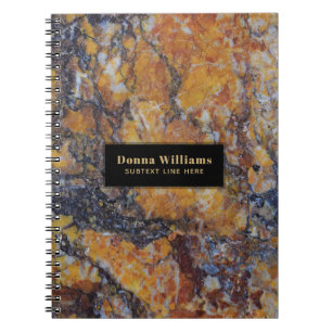 Cuaderno Plantilla de piedra de mármol falso marrón moderno