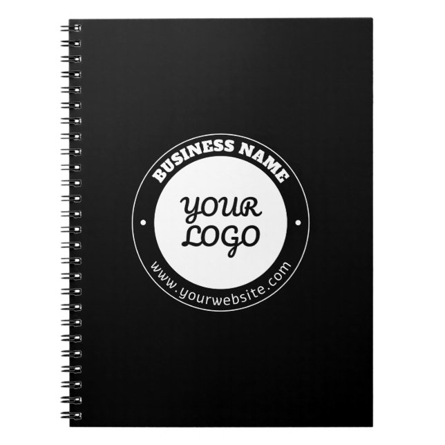 Cuaderno Plantilla de texto circular editable y logotipo ca (Frente)