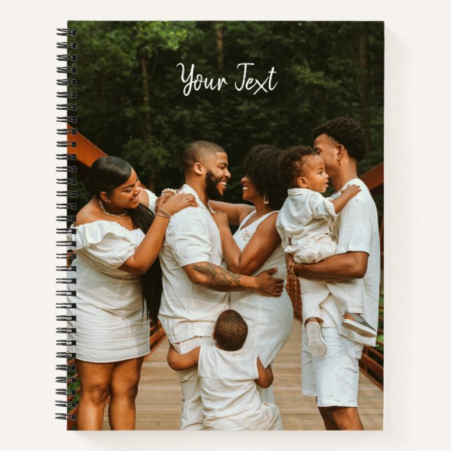Cuaderno Plantilla de texto de foto y Personalizado persona (Anverso)