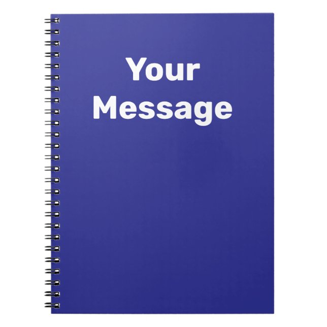 Cuaderno Plantilla de texto de nombre azul y blanco Hazlo T (Frente)