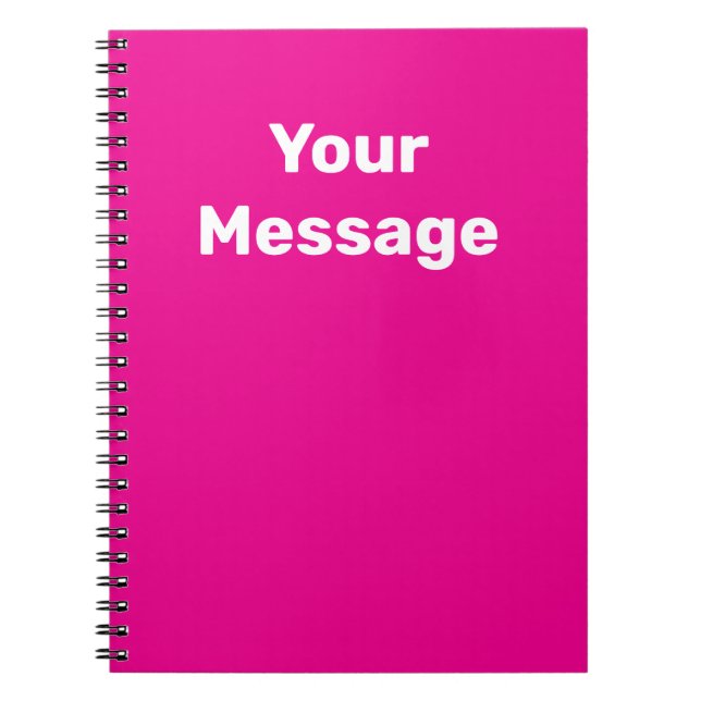 Cuaderno Plantilla de texto de nombre blanco rosa oscuro Ha (Frente)