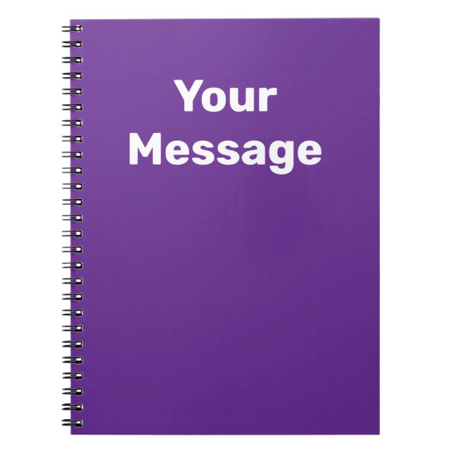 Cuaderno Plantilla de texto de nombre morado y blanco Hazlo (Frente)