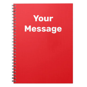 Cuaderno Plantilla de texto de nombre rojo y blanco hazlo t