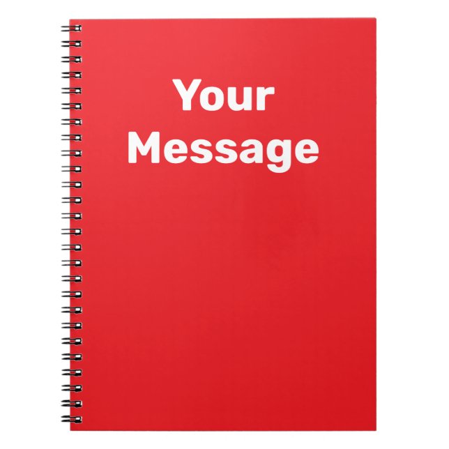 Cuaderno Plantilla de texto de nombre rojo y blanco hazlo t (Frente)