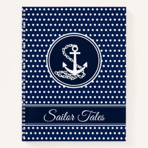 Cuaderno Plantilla de texto personalizado Estilo marítimo a