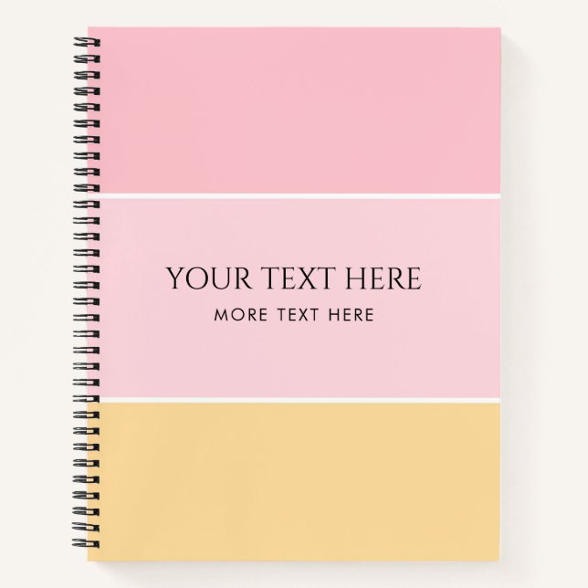 Cuaderno Plantilla de texto personalizado rosa vainilla ama (Anverso)