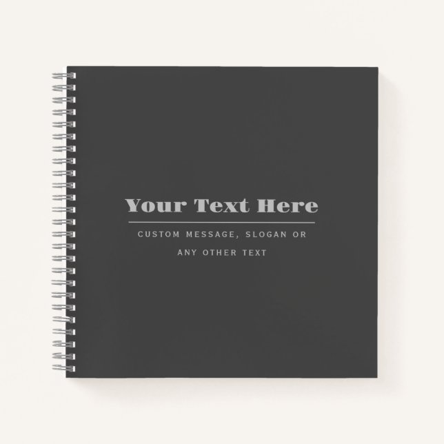 Cuaderno Plantilla de texto retro-moderna editable | Gris o (Anverso)