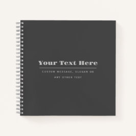 Cuaderno Plantilla de texto retro-moderno editable | Gris o
