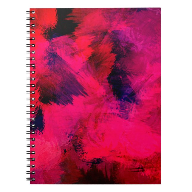 Cuaderno Plantilla de textura de fondo rojo (Frente)