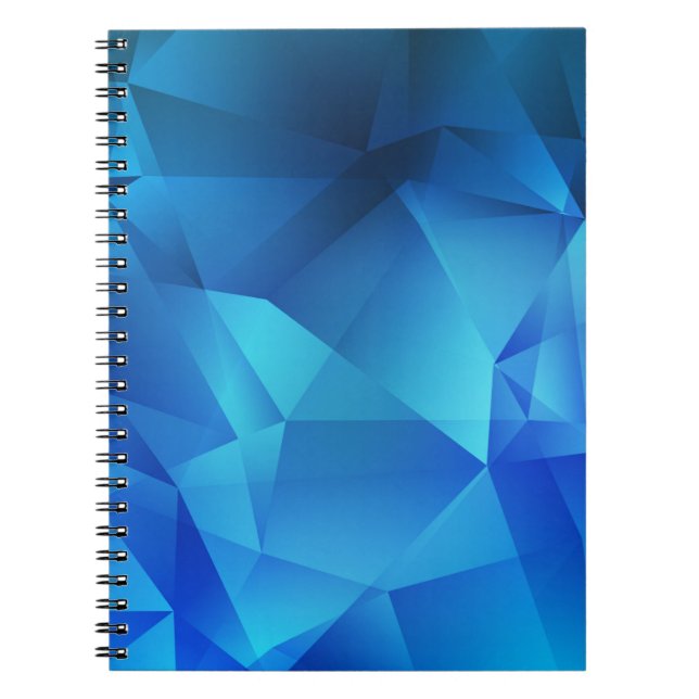 Cuaderno Plantilla de triángulos de gradiente AZUL claro. i (Frente)