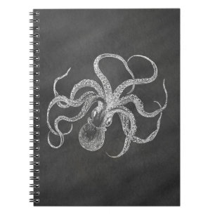 Cuaderno Plantilla del fondo de la pizarra del pulpo del