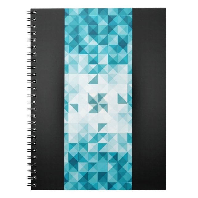 Cuaderno Plantilla geométrica abstracta azul del fondo (Frente)