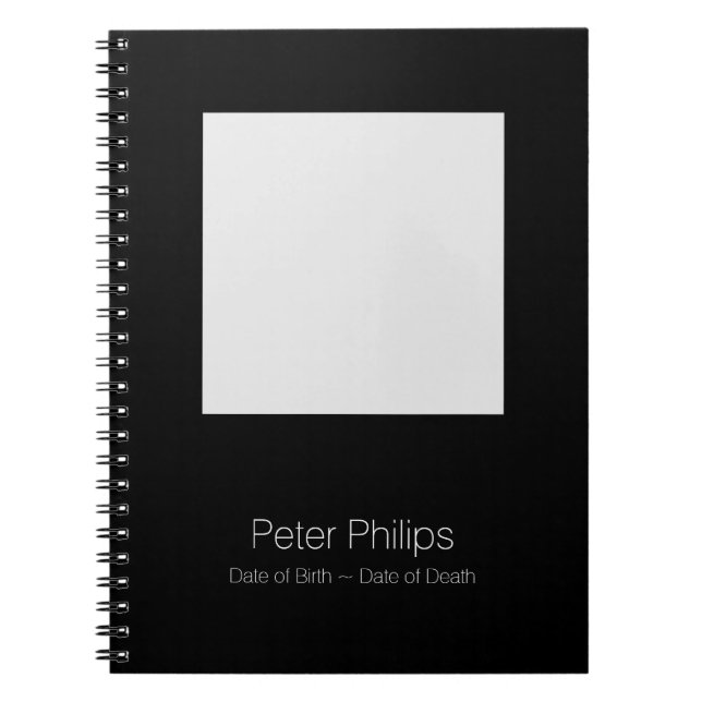 Cuaderno Plantilla Libro de invitado Funeral Añadir imagen  (Frente)