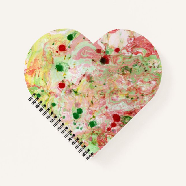 Cuaderno Plantilla Moderna de moda Resumen Rojo Rosa Amaril (Anverso)