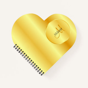 Cuaderno Plantilla Monogramada Elegante De Faux Gold