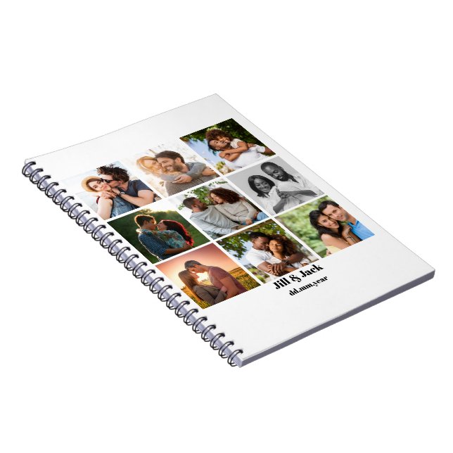 Cuaderno Plantilla personalizada de 9 Collages de fotos par (Lado Derecho)