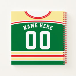 Cuaderno Plantilla personalizada de Jersey verde de hockey 