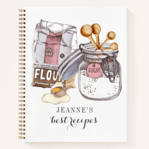 Cuaderno Plantilla personalizada de recetas de cocinero pan