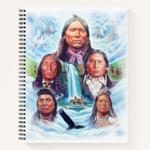 Cuaderno Plantilla personalizada jefes indios americanos na
