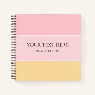 Cuaderno Plantilla rayada personalizable rosa vainilla amar