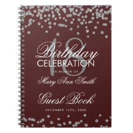 Cuaderno Plata 18 cumpleaños libro de invitados Confetti Bo
