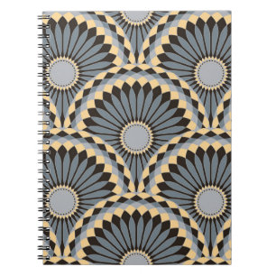 Cuaderno Plata De Marfil: Mosaico Floral Circular.