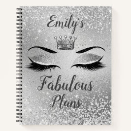 Cuaderno Plata Fabulous Purpurina Eyes