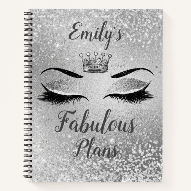 Cuaderno Plata Fabulous Purpurina Eyes (Anverso)
