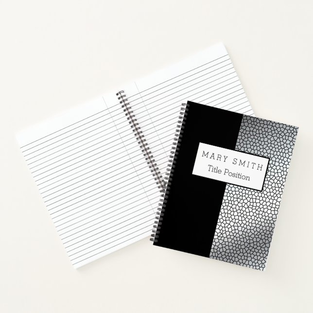 Cuaderno Plata negra de vidrio con manchas de moda (Interior)