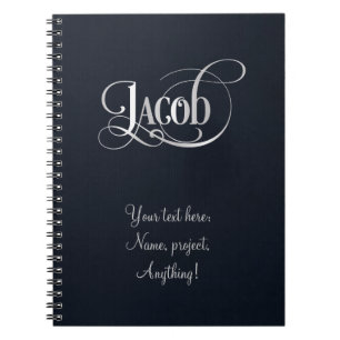 Cuaderno Plata personalizada de Jacob de la escritura de