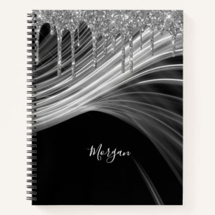 Cuaderno Plata Purpurina Dris y Rayos Ligeros, Nombre Blanc